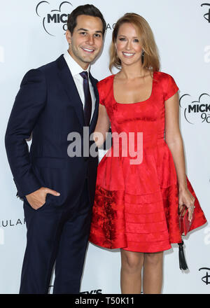 (FILE) 20th Apr 2019. Anna Camp Files for Divorce From Husband Skylar Astin. Photo taken:  LOS ANGELES, CALIFORNIA, USA - OCTOBER 06: Actor Skylar Astin and wife/actress Anna Camp arrive at Mickey's 90th Spectacular held at The Shrine Auditorium and Expo Hall on October 6, 2018 in Los Angeles, California, United States. (Photo by Xavier Collin/Image Press Agency) Credit: Image Press Agency/Alamy Live News Stock Photo