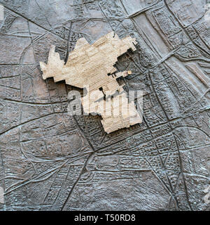 Warsaw, Poland. April, 2018. the map of the Ghetto’s wall Stock Photo