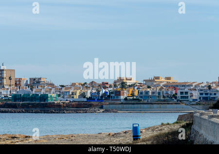 CABO DE PALOS, SPAIN - FEBRUARY 7, 2019  Landscape of the famous coastal town by the Mediterranean sea in Spain Stock Photo