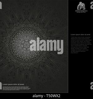 abstract kaleidoscopic ornament on dark background Stock Vector