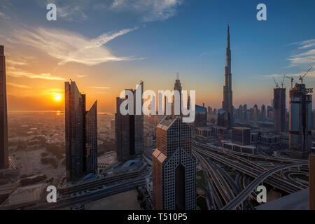 Dubai Downtown in the morning Stock Photo