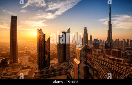 Dubai Downtown in the morning Stock Photo