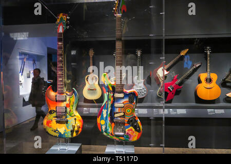 Play it Loud: Instruments of Rock & Roll is a popular exhibit at the Metropolitan Museum of Art, NYC, USA Stock Photo