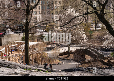 Central Park is beautiful in the springtime, NYC, USA Stock Photo