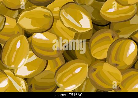 Olive berries on a white background vector illustration Stock Vector