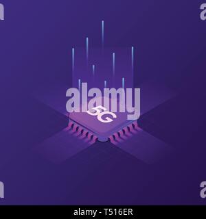 5G Isometric Vector Illustration Stock Vector