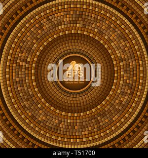 Round greek tile geometric background Stock Vector