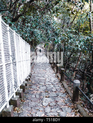 Hike to Nunobiki Water Fall in Kobe, Japan Stock Photo