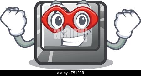 Super hero button O on a game character Stock Vector