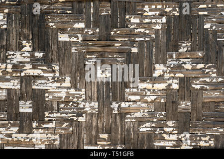 Texture background old wooden weaving mesh, close up Stock Photo