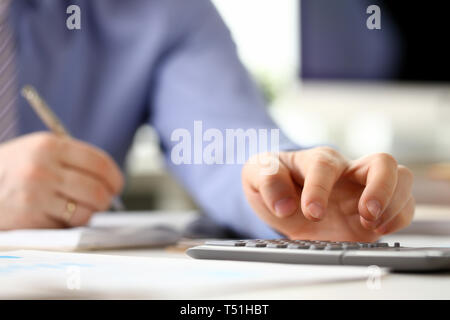 Accountant Manager Analyzing Investment Chart Stock Photo