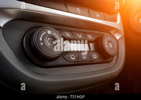 climate control panel close-up. luxury car interior Stock Photo