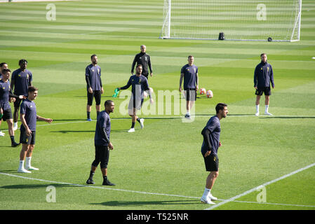 Turin, Italy. 15th Apr, 2019. Juventus team during the Juventus training session before the Champions League match Juventus fc vs Ajax.Italy, Turin, Allianz Stadium. 15th april 2019 Credit: Alberto Gandolfo/Pacific Press/Alamy Live News Stock Photo