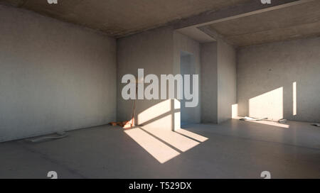 home renovation - empty room before renovation Stock Photo