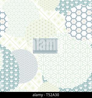 Japanese seamless pattern vector. Geometric background. Line template. Stock Vector