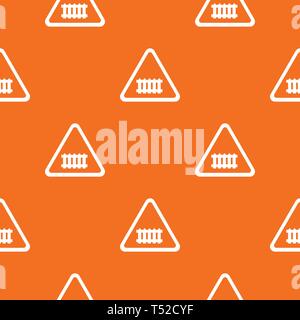 Crossing railroad barrier pattern vector orange Stock Vector