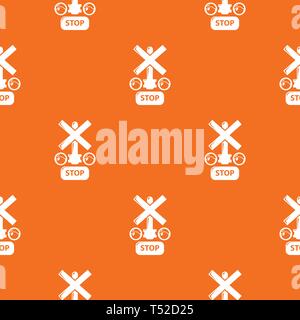 Traffic light stop railway pattern vector orange Stock Vector