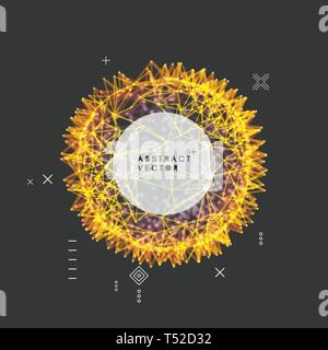 Sphere with connected lines and dots. Glowing grid. Connection structure. Wireframe vector illustration. Stock Vector