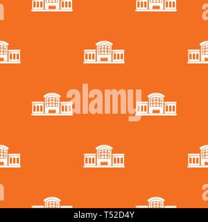 Railway station pattern vector orange Stock Vector