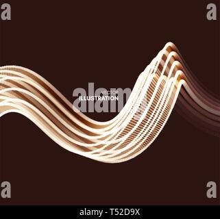 Wavy background with motion effect. 3d technology style. Vector illustration. Stock Vector