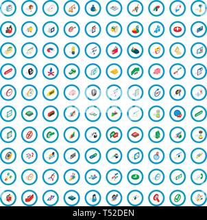 100 transaction icons set, isometric 3d style Stock Vector