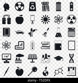 School education icons set, simple style Stock Vector
