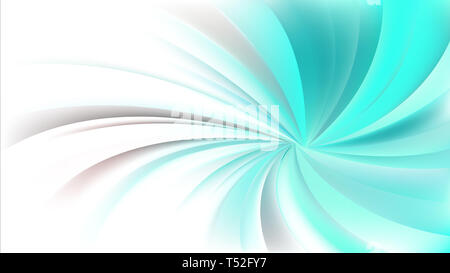 Turquoise and White Swirling Radial Vortex Background Stock Photo