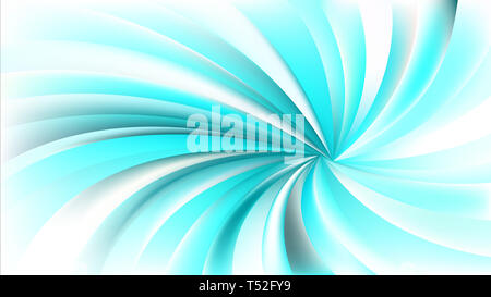 Abstract Turquoise and White Spiral Rays Background Stock Photo