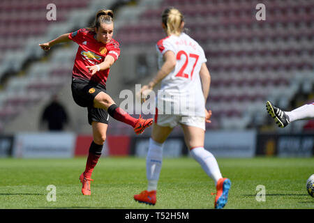 Manchester United's Ella Toone scores their side's first goal of the ...