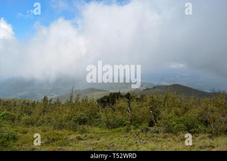 The volcanic mountain landscapes on the flanks of Mount Kenya, Aberdare Ranges, Kenya Stock Photo