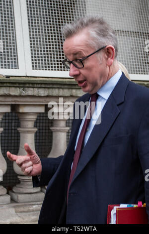 Elizabeth Truss MP, Chief Secretary to the Treasury and Michael Gove MP, Secretary of State for Environment, Food and Rural Affairs, depart Downing Street.  Featuring: Michael Gove Where: London, United Kingdom When: 20 Mar 2019 Credit: Wheatley/WENN Stock Photo