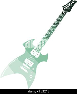 Electric guitar icon. Flat color design. Vector illustration. Stock Vector