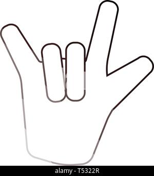 Rock hand icon. Flat color design. Vector illustration. Stock Vector