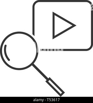 Youtube Search Line Black Icon Stock Vector