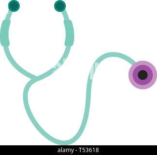 stethoscope flat multi color icon Stock Vector