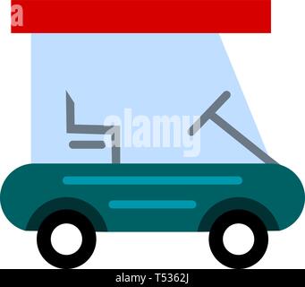 Golf Buggie Flat Multi color Icon Stock Vector