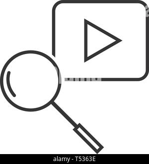Youtube Search Line Black Icon Stock Vector