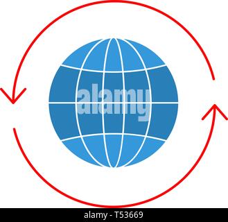 Globe Flat Multi Color Icon Stock Vector