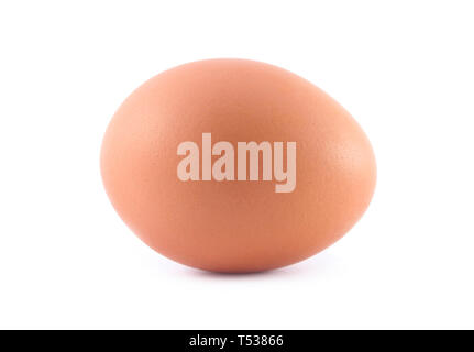 Single brown chicken egg isolated on white Stock Photo