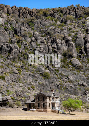 Fort Davis National Historic Site Texas is one of the best surviving examples of an Indian Wars frontier military post in the Southwest Fort. Stock Photo