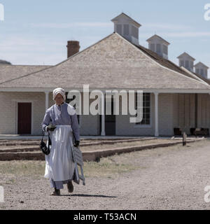 Reenactor at Fort Davis National Historic Site (U.S. National Park Service) Stock Photo