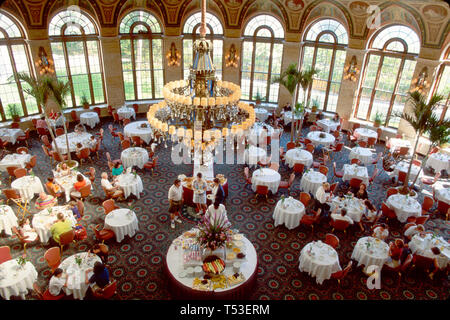 Palm Beach Florida,sand,surf,The Breakers,built 1926 Italian Renaissance style,architecture design,five star,hotel,Circle Dining Room breakfast buffet Stock Photo