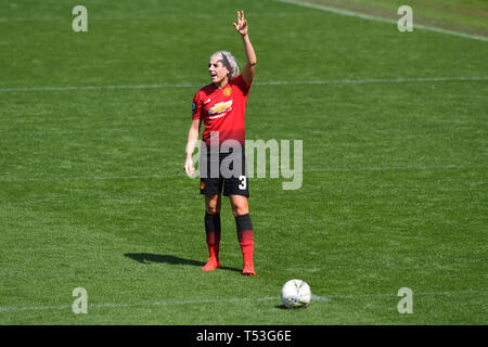 Manchester United's Alex Greenwood during the FA Women's Championship match at Leigh Sports Village. Stock Photo