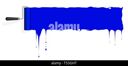 Frame for text or infographics in the form of a paint roller and a trace of paint on the wall. Place for text. Stock Vector