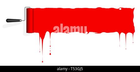 Frame for text or infographics in the form of a paint roller and a trace of paint on the wall. Place for text. Stock Vector