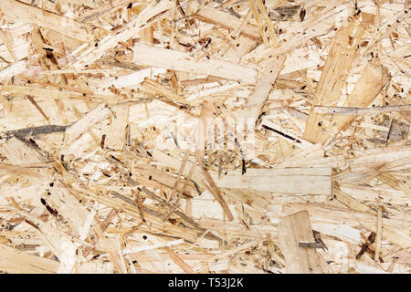 Wood-based panels, glued and pressed sawdust and shavings, as background Stock Photo