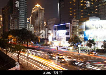 Fantastic night lights in Taichung Stock Photo