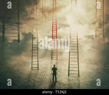 Businessman in career ladder concept Stock Photo - Alamy