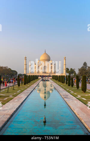 India, Uttar Pradesh, Agra, Taj Mahal (UNESCO World Heritage Site) Stock Photo