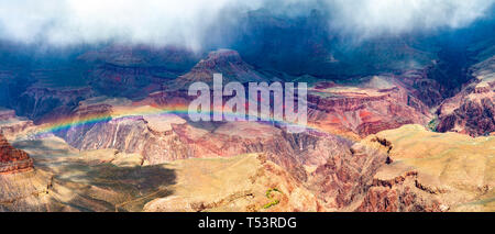 Rainbow over the Grand Canyon in Arizona, USA Stock Photo